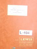 Lewis Wire Company-Lewis Wire Straightening 2-C, Cutting Machine, Operations Manual Year (1967)-2-C-2C3-2C4-2CV-01